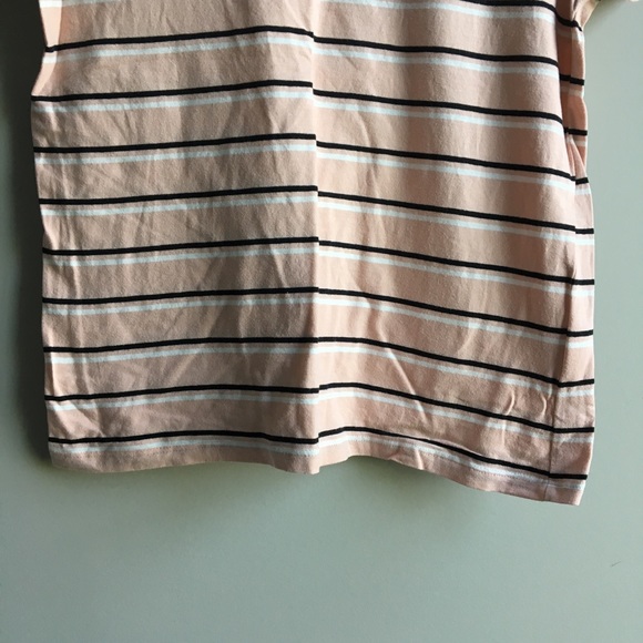⚪ H&M Divided pink striped cotton blend scoop neck tee - Picture 4 of 11
